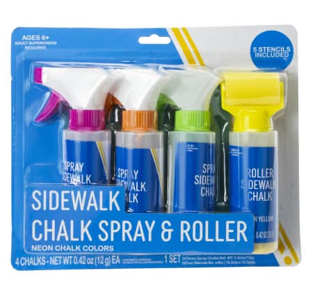 Sidewalk Chalk Spray & Roller Set Neon