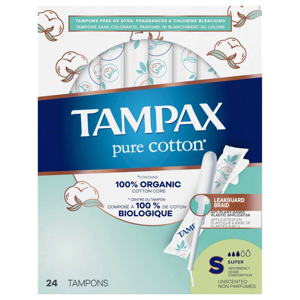 Tampax Pure Cotton Super Tampons (6.7 oz)