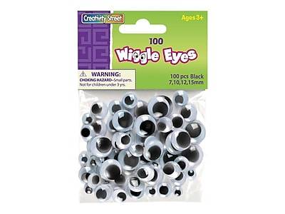 Pacon Creativity Street Wiggle Eyes Craft Materials, Black, 100/Pack (PAC3446-02)