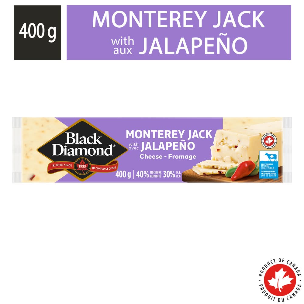 Black Diamond Monterey Jack Jalapeño Cheese Brick (400 g)