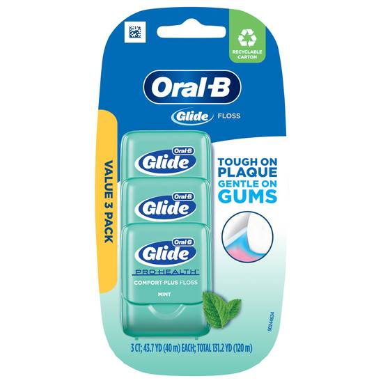 Oral-B Glide Pro-Health Comfort Plus Mint Dental Floss (3 x 43 yd)