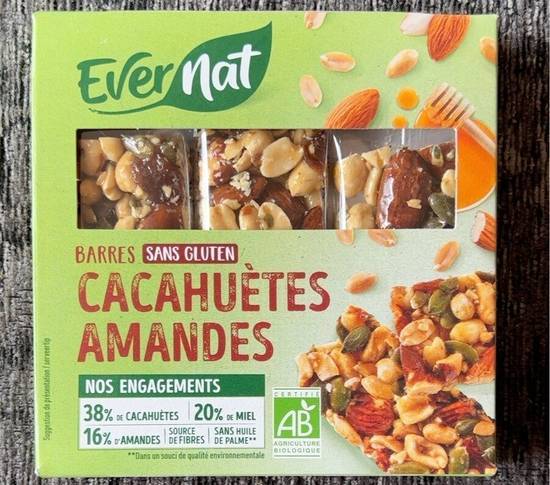 Evernat - Barres fruits secs cacahuèttes et amandes