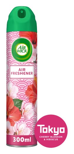 Air Wick Cherry Blossom-Hibiscus, Tokyo Base Aerosol Air Freshener (300ml)