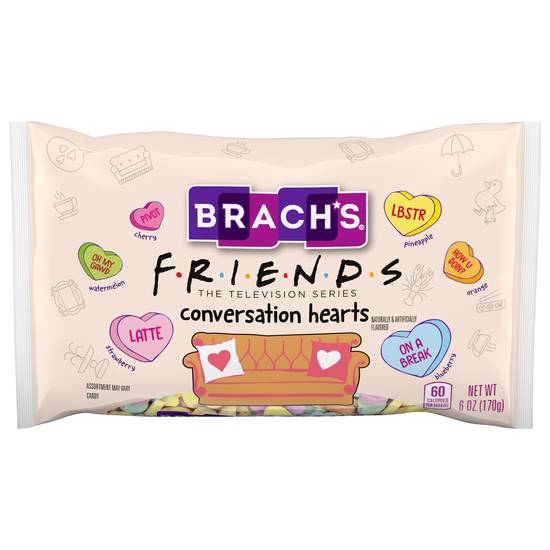 Brach's FRIENDS Valentine's Day Conversation Hearts Candy, 6 oz Bag