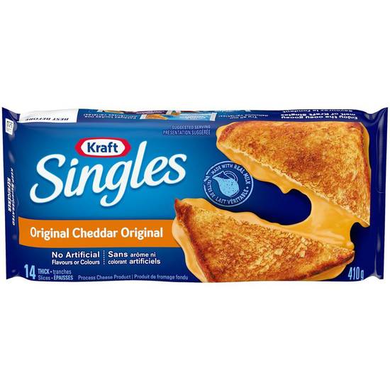 Kraft singles tranches de fromage épaisses original (14 unités) - singles original thick cheddar slices (14 units)