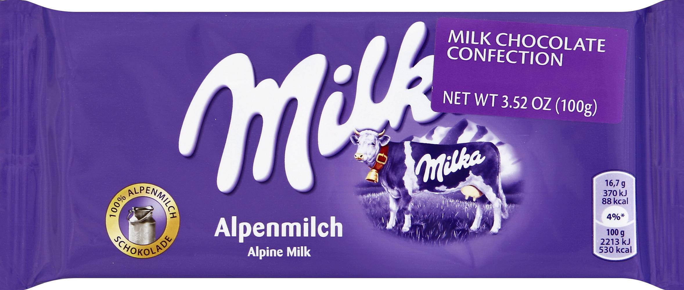 Milka Alpine Milk Chocolate Bar (3.5 oz)