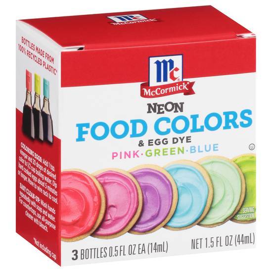 Mccormick Neon Food Colors & Egg Dye (3 ct) (pink-green -blue)