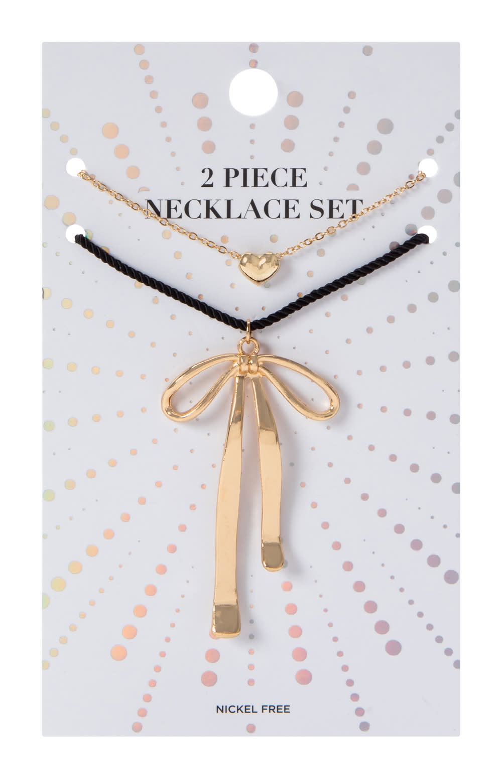 Radiant Necklace Set 2-Piece Gold Bow