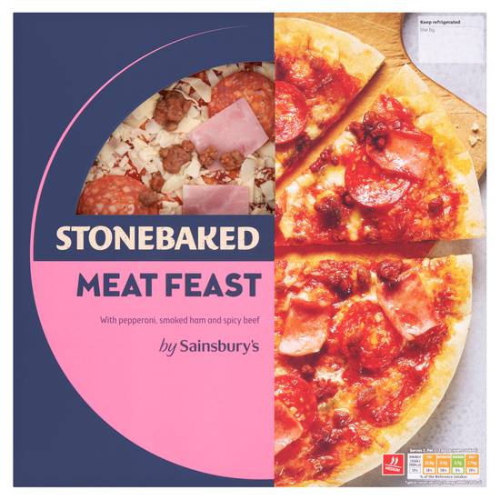 SAVE £0.85 Sainsbury's Stonebaked Meat Feast Hand Stretch Pizza 306g