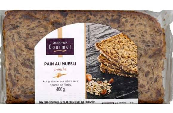 Monoprix Gourmet Pain Au Muesli Tranché Aux Graines Et Raisins Secs Le Sachet De 400 G