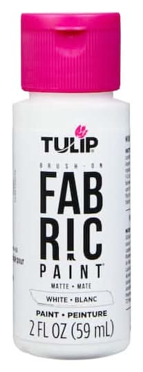 Tulip Matte Brush on Fabric Paint, White (2 fl oz)