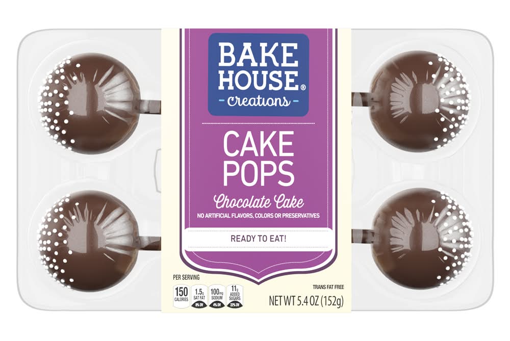 Bake House Creations Cake Pops, Chocolate (5.4 oz, 4 ct)