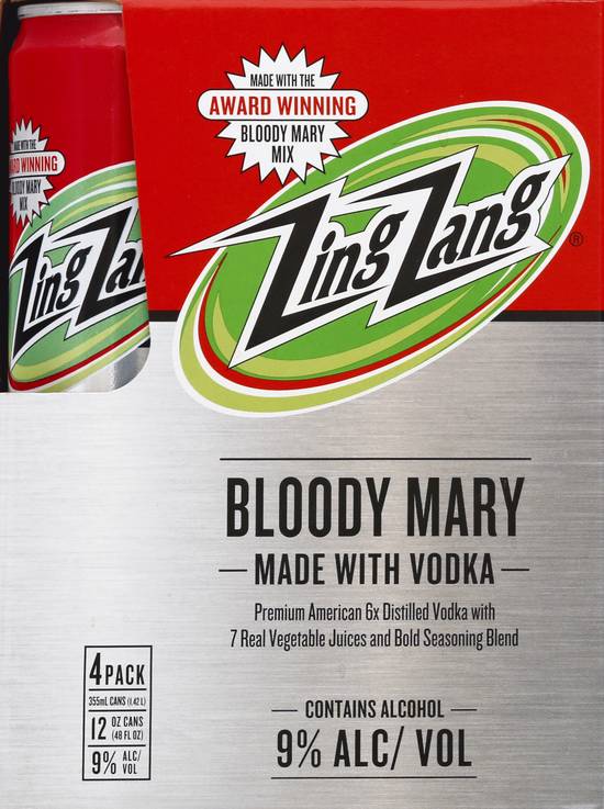 Zing Zang Bloody Mary With Vodka (4 ct, 12 fl oz)