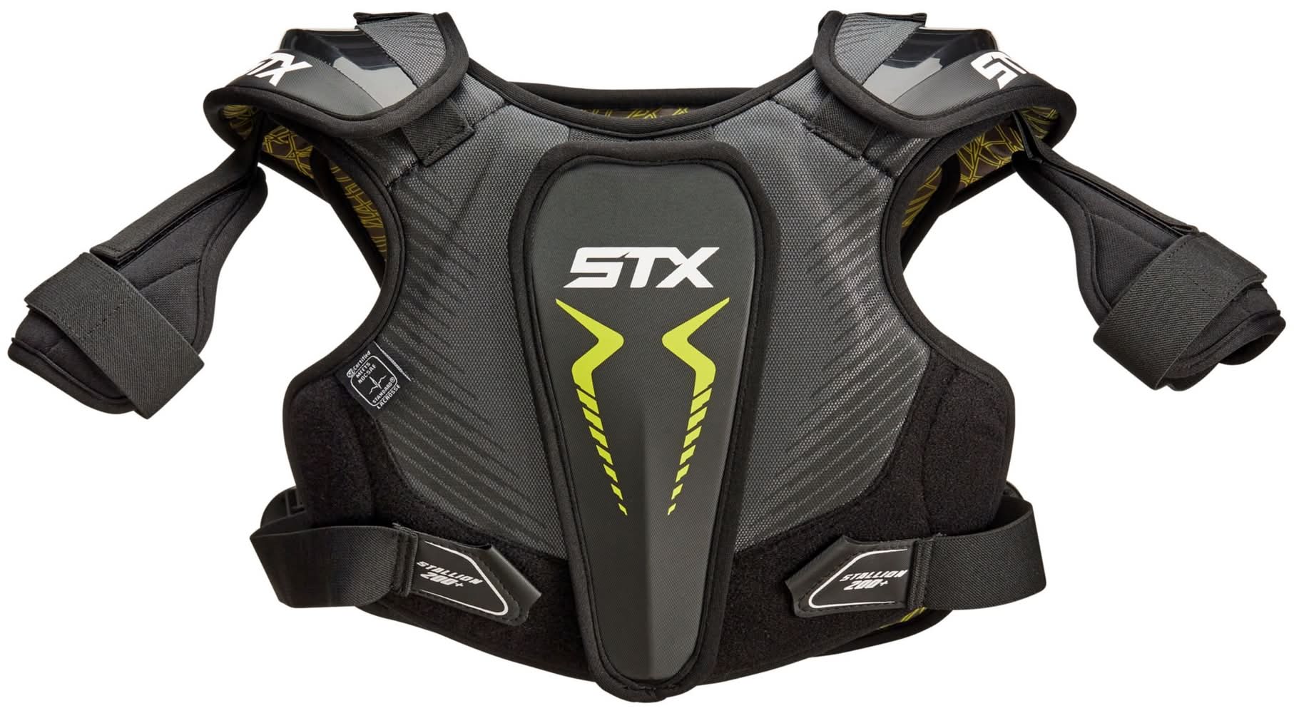 STX Stallion 200+ Lacrosse SHoulder Pads - Youth (Black, L)