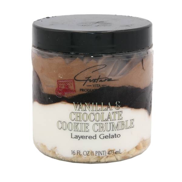 Gustare Vita Gelato Layers, Vanilla & Chocolate Cookie Crumble