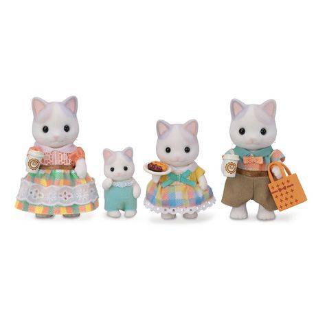 Calico Critters Latte Cat Family Collectible Doll Figures (4 ct)