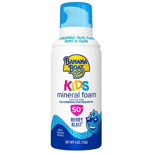 Banana Boat Kids Mineral Foam Berry Blast Sunscreen Lotion SPF 50+ - 4.0 oz