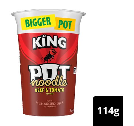 Pot Noodle Beef & Tomato, King, Instant Noodle (114g)