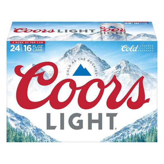 Coors Light Lager Beer (24 ct, 16 fl oz)