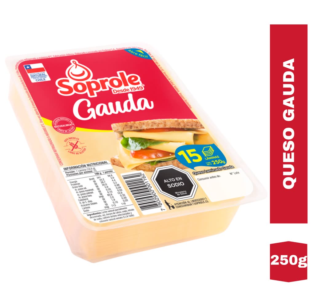 Soprole · Queso gauda laminado (250 g)