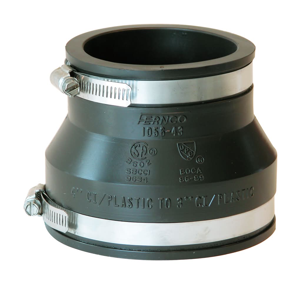Fernco Schedule 40 4 In. Hub X 3 In. D Hub Pvc Flexible Coupling 1 Pk