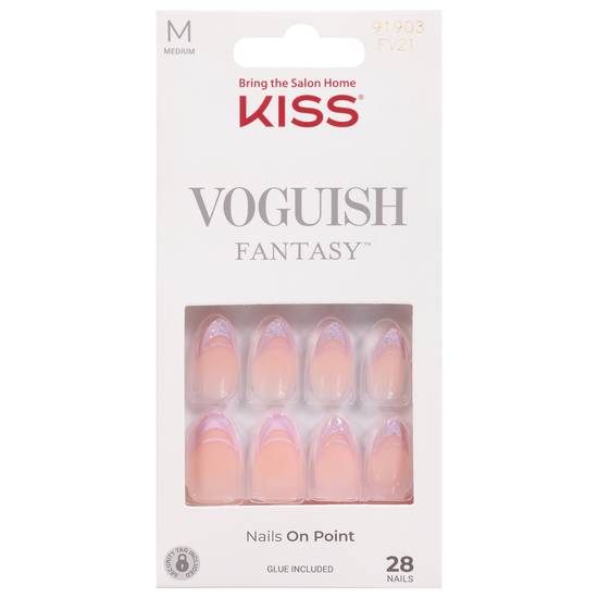 Kiss Voguish Fantasy Nails Rainy Night (medium/light pink) (28ct)