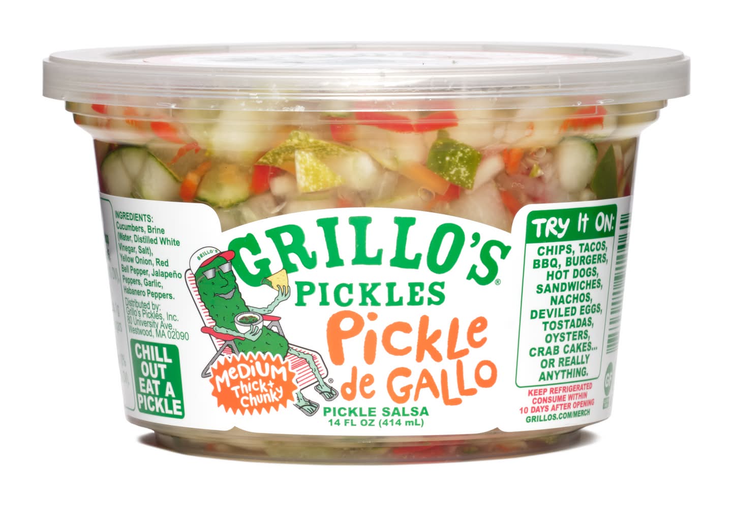 Grillo's Fresh Thick & Chunky Medium Pickle Based Salsa (14 fl oz)