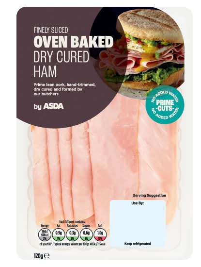 ASDA Finely Sliced Oven Baked Dry Cured Ham (120g)