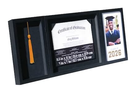 3 Opening 29.75" X 11.75" 2026 Triple Hinge Document, Image & Tassel Frame, Graduation By Ashland