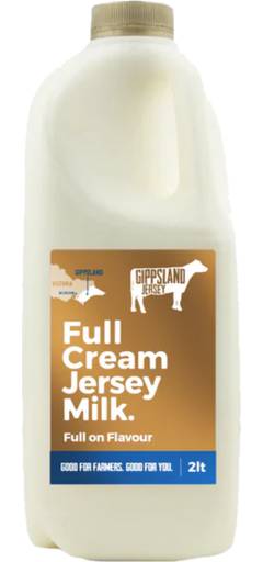 Gippsland Dairy Jersey Full Cream Milk (2L)