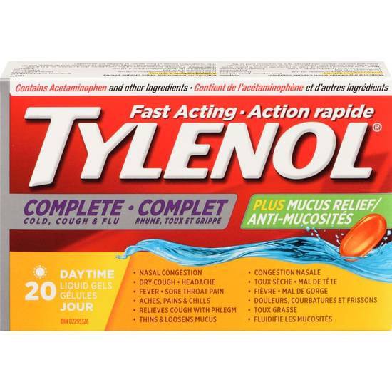 Tylenol Complete Cough, Cold & Flu Liquid Gels (20 ea)
