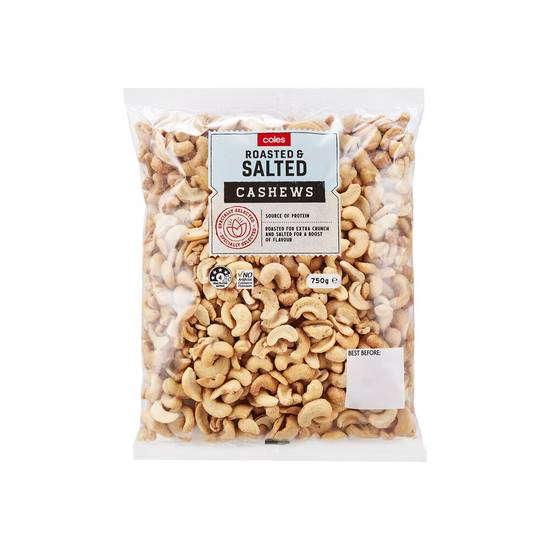 Coles Roasted & Salted Cashews 750g