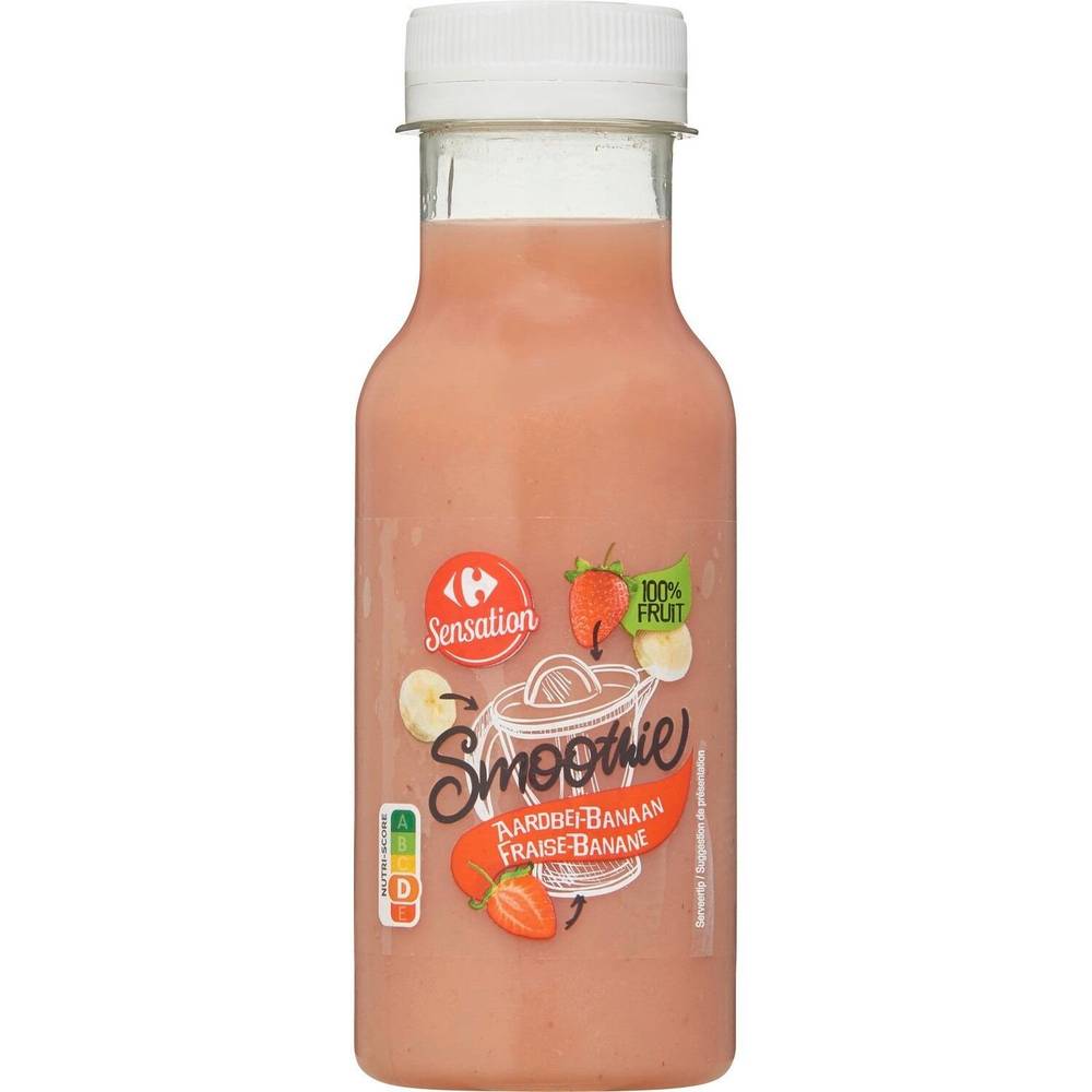 Carrefour Sensation - Smoothie, fraise banane (250ml)