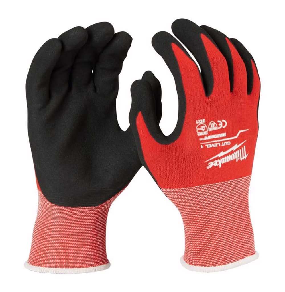 Milwaukee Cut Level 1 Nitrile Dipped Cut Resistant Gloves Red Xl 1 Pair