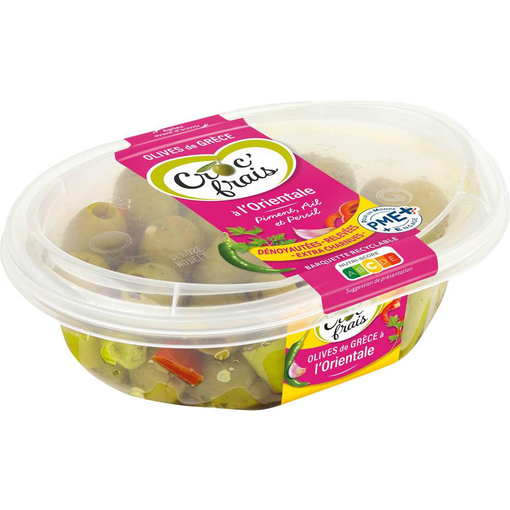 Croc'frais - Olives vertes dénoyautée à l'orientale (200g)