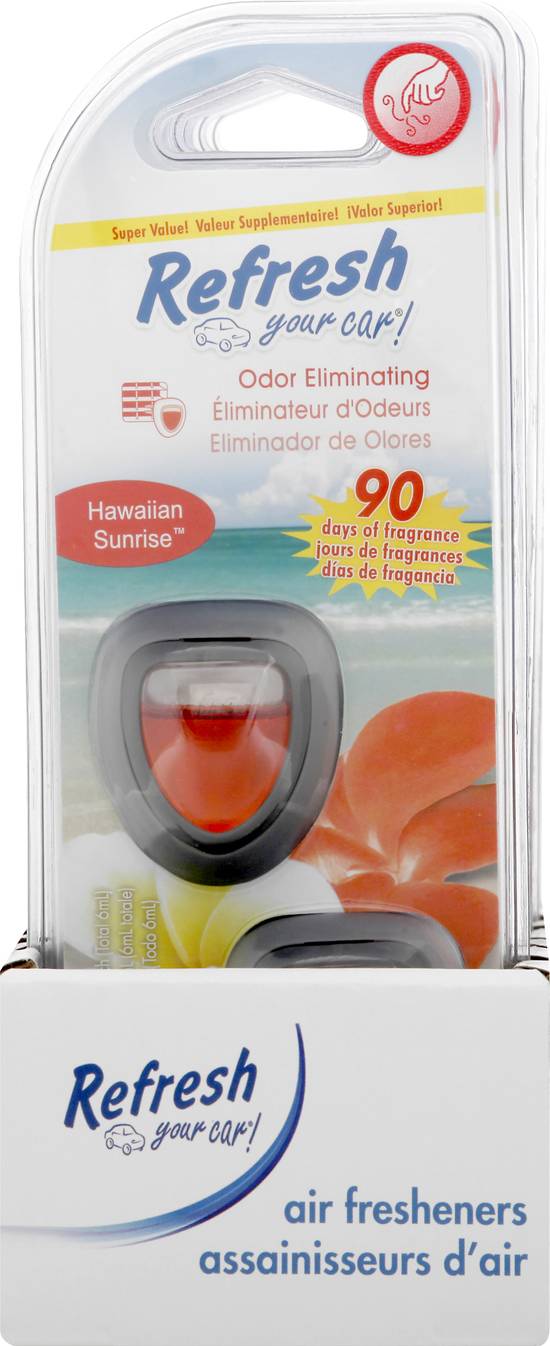 Refresh Your Car Hawaiian Sunrise Scent Car Air Freshener (2 x 0.1 fl oz)
