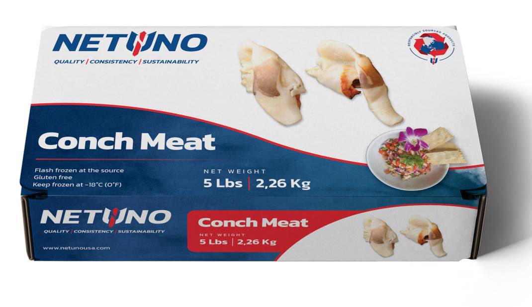 Frozen Netuno - Whole Conch Meat (St Vincent), 85% Cleaned - 5 lbs