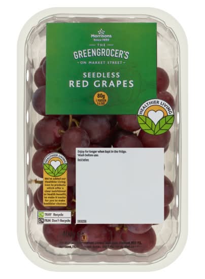 Morrisons The Greengrocers on Market Street Seedless Red Grapes (400g)