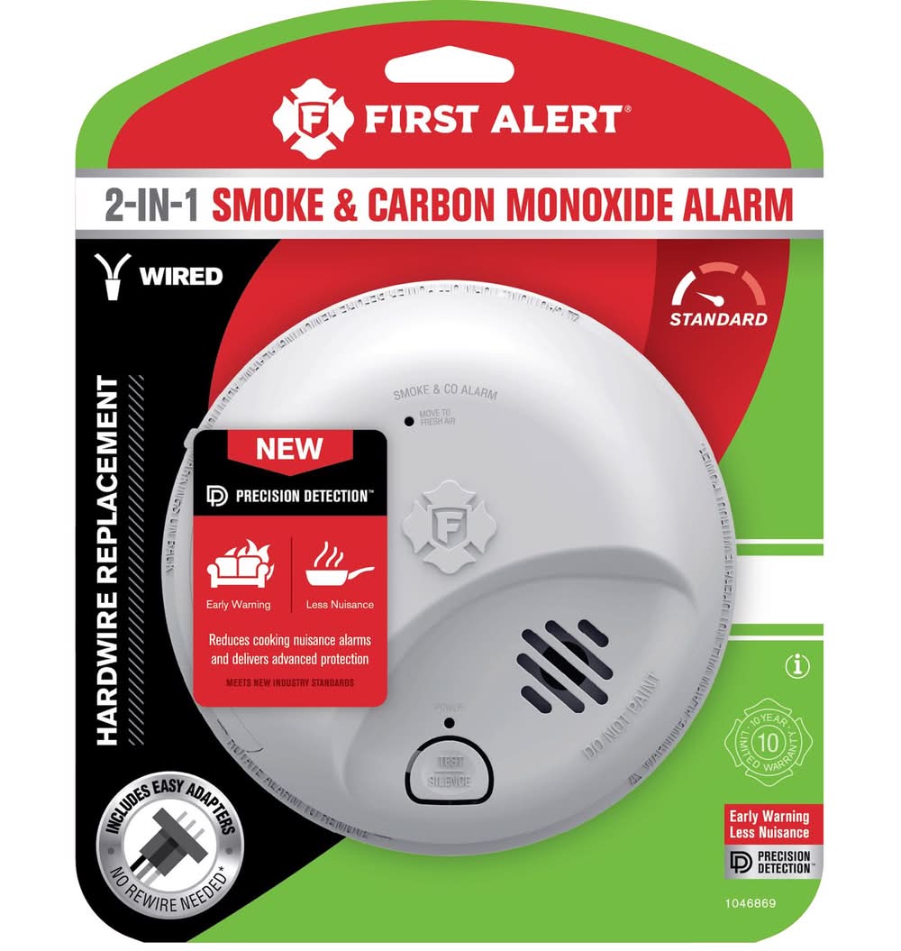 First Alert Hard-Wired W/Battery Back-Up Ionization Smoke And Carbon Monoxide Detector 1 Each