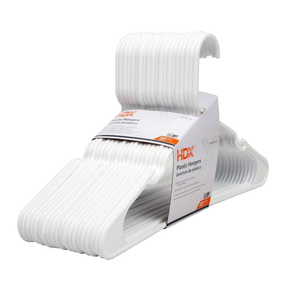 HDX Plastic Hangers (White) (20 ct)