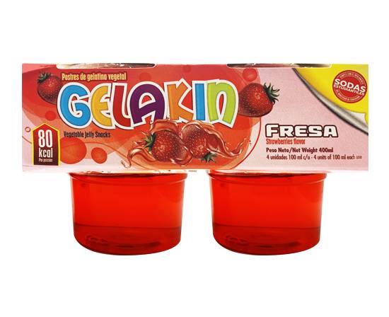 4 Pack Gelakin Gelatina Fresa 400 ml 4988