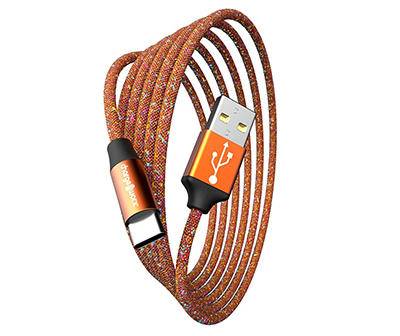 Orange Braided 10' Usb-C Cable