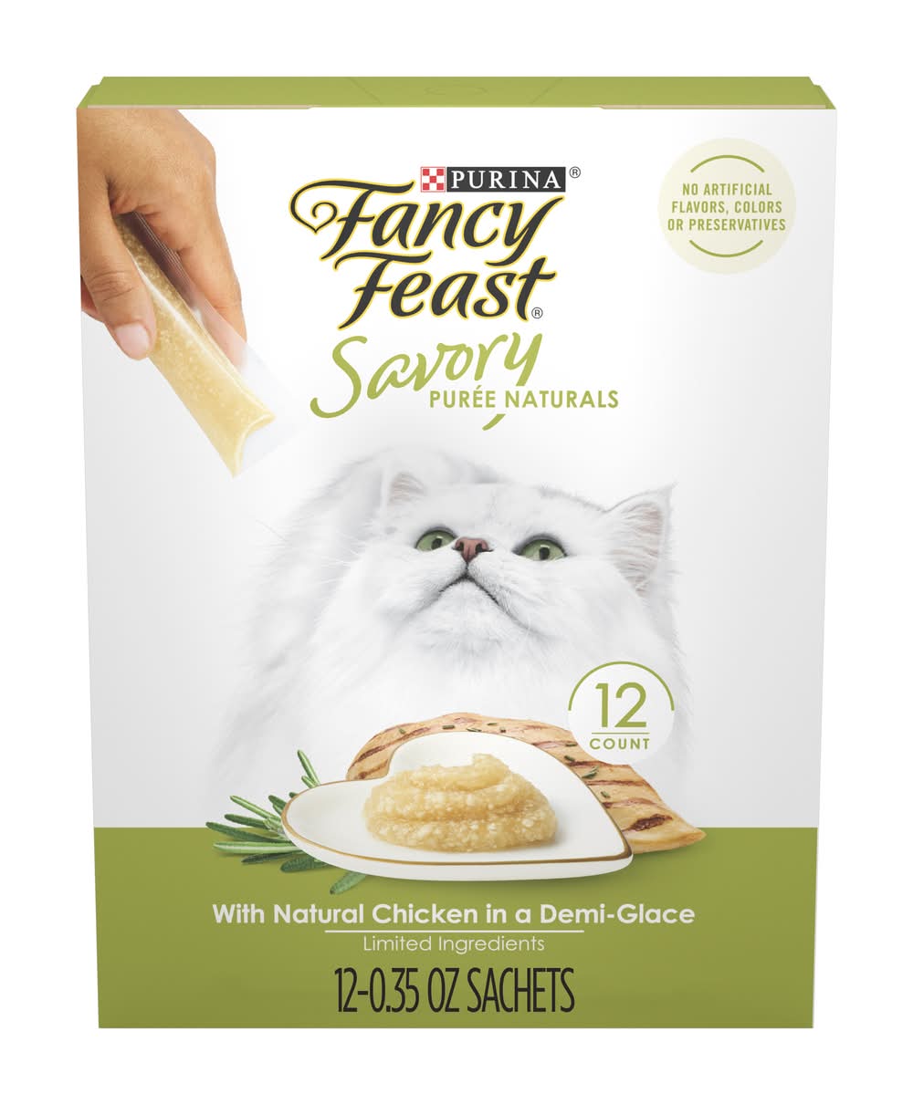 Purina Fancy Feast Savory Squeezable Cat Treats, Chicken (4.2 oz, 12 ct)