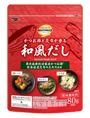 トップバリュ　ベストプライス　和風だし　８０ｇ