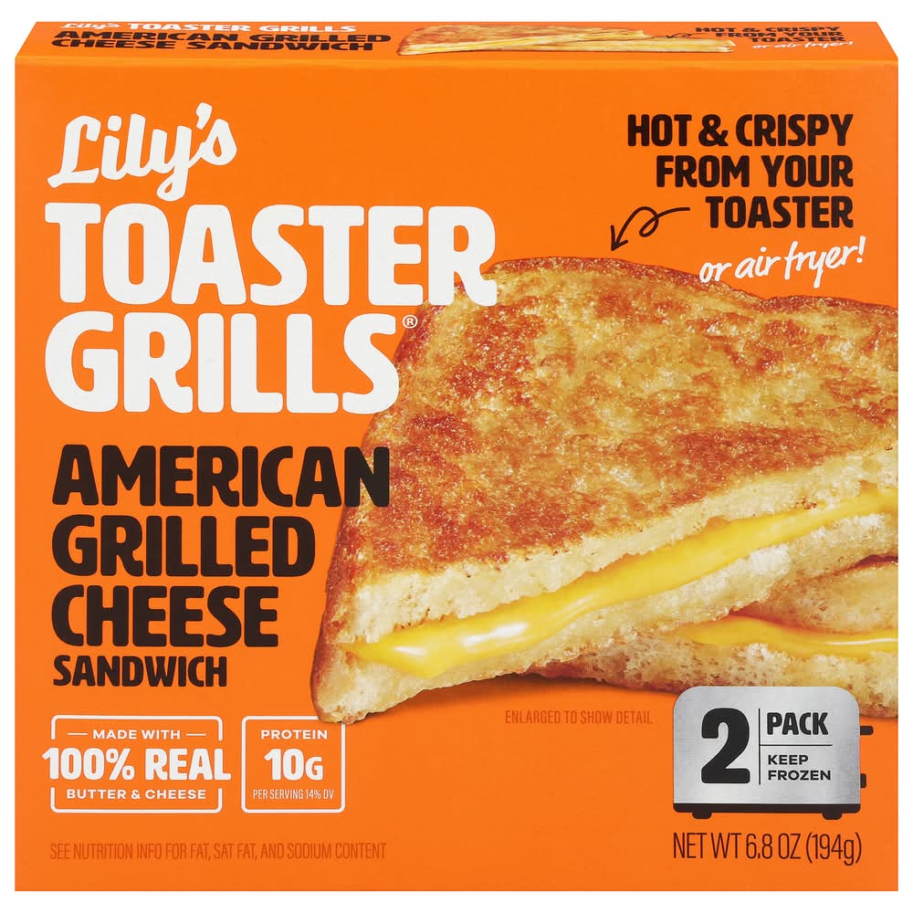 Lily's Toaster Grills Grilled American Cheese Sandwich (6.8 oz, 2 ct)