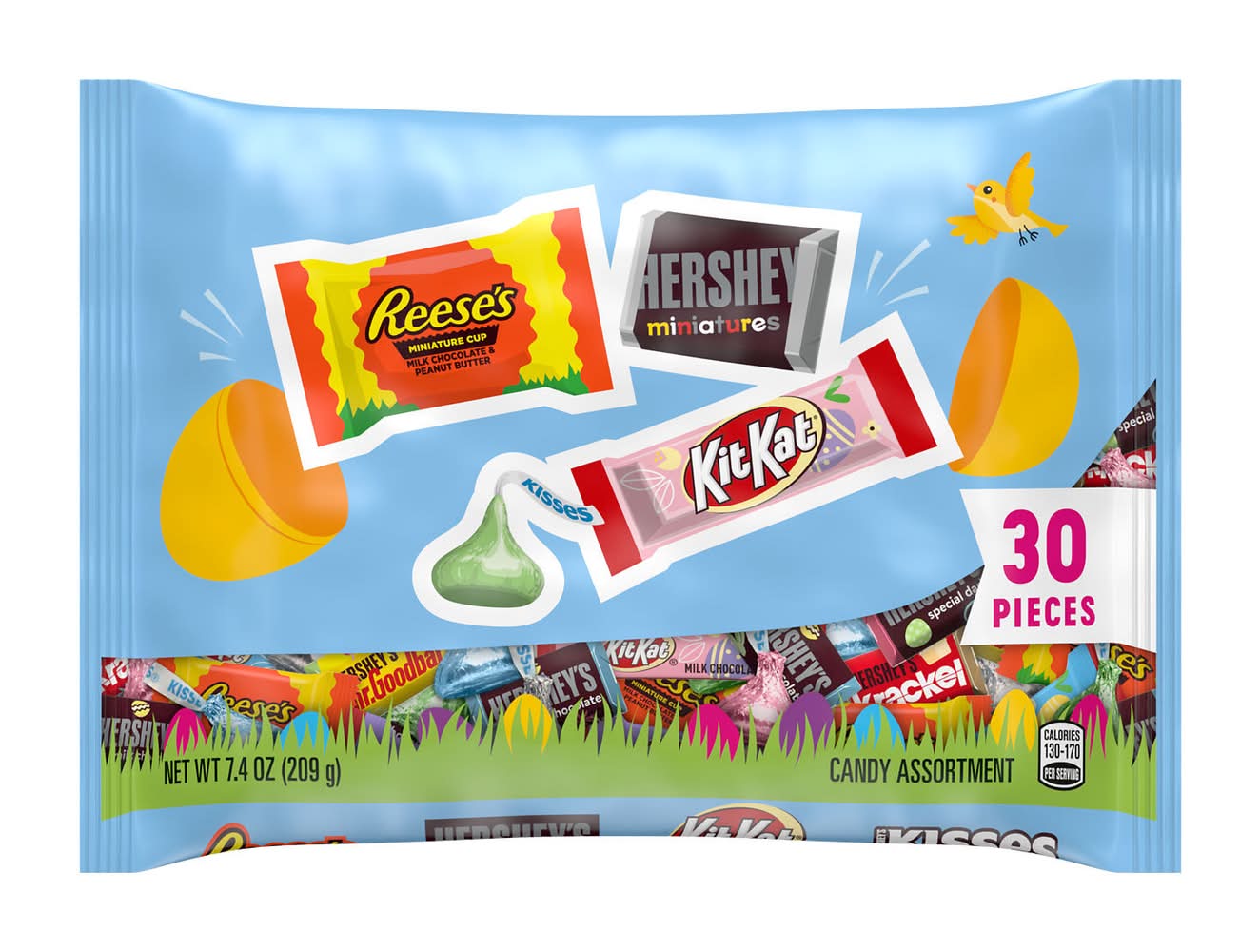 Hershey's Kit Kat and Reese's Assorted Chocolate Easter Candy Bag (7.4 oz, 30 ct)