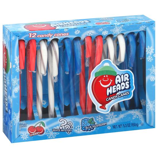 Airheads Cherry/White Mystery/Blue Raspberry Candy Canes (12 ct)