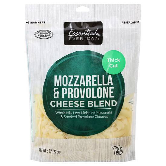 Essential Everyday Thick Cut Mozzarella & Provolone Cheese Blend (8 oz)