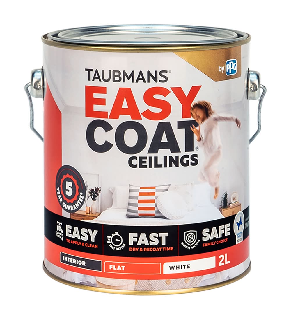 Taubmans 2L White Flat Easycoat Ceiling Paint