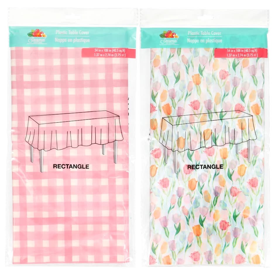 Seasonal Collection Rectangular Plastic Table Cover, 1-ct.